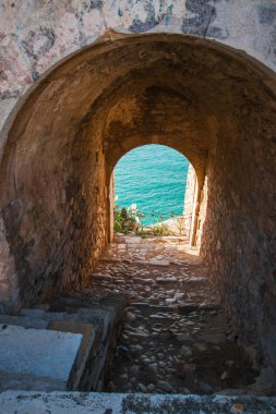 Nafplion Yunanistan Peloponnese üzerinde antik kale kalıntıları