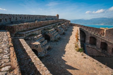 Nafplion Yunanistan Peloponnese üzerinde antik kale kalıntıları