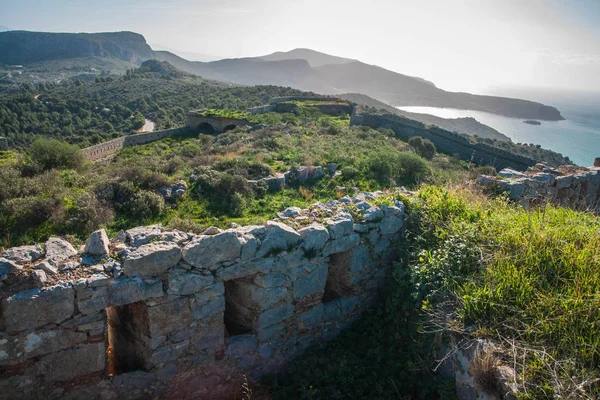 Ruinas Antigua Fortaleza Nafplion Peloponeso Grecia — Foto de Stock