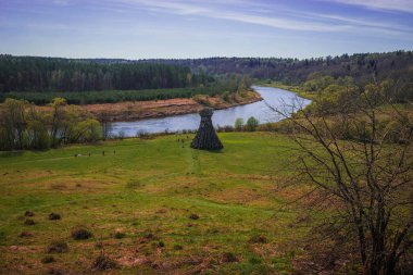 Güzel manzara nehir Rusya Kaluga bölgesi ile