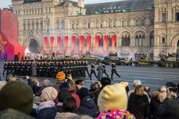 Moskou November 2018 Militaire Parade Gewijd Aan Historische Parade Gehouden — Stockfoto