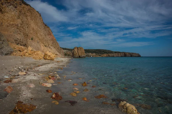 Hermosos Raros Colores Naturales Playa Firiplaka Isla Milos Grecia —  Fotos de Stock