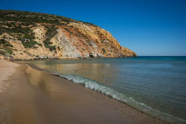 Afbeelding Van Verbluffend Mooie Stranden Het Eiland Van Milos Griekenland — Stockfoto