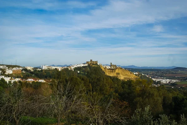 Stadsgezicht Bij Één Van Witte Steden Arcos Frontera Andalusië Spanje — Stockfoto