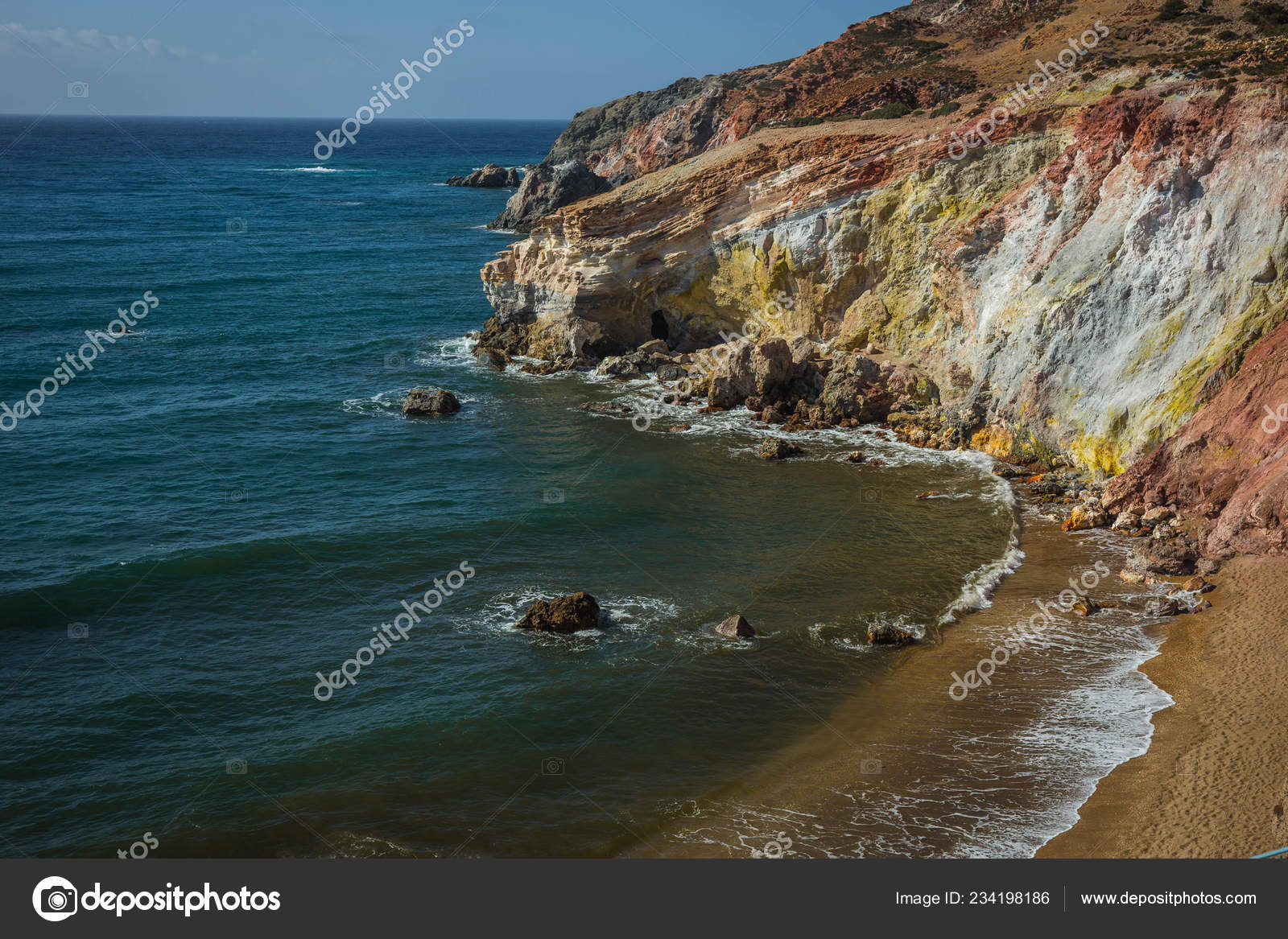 Beautiful Rare Natural Colors Palepchori Beach Milos Island Greece Stock Photo Image By C Sietevidas 234198186