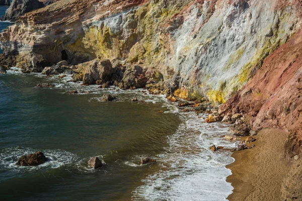 Hermosos Raros Colores Naturales Playa Palepchori Isla Milos Grecia —  Fotos de Stock