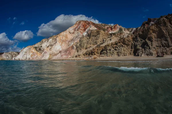 Prachtige Zeldzame Natuurlijke Kleuren Van Firiplaka Beach Milos Eiland Griekenland — Stockfoto