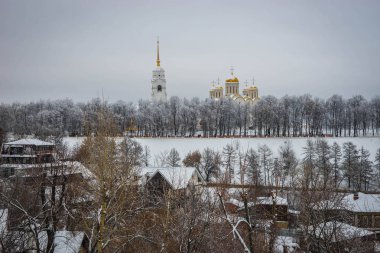 Altın yüzük Rusya Vladimir şehirlerinden birinde şehir manzarası