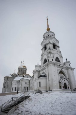 Rusya'da kışın Vladimir Varsayım Katedrali Görüntü