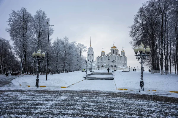 Imagem Catedral Assunção Vladimir Inverno Rússia — Fotografia de Stock