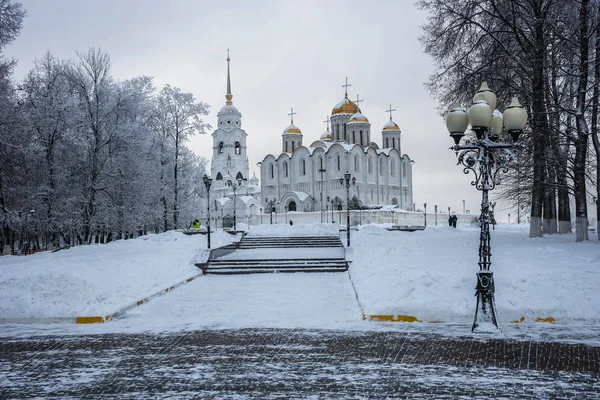 Изображение Успенского Собора Владимире Зимой России — стоковое фото