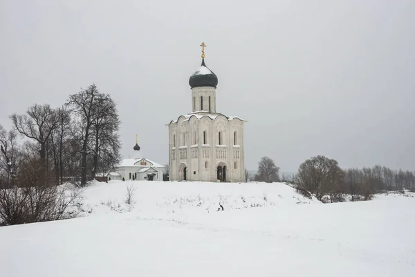 Kyrkan Förbön Nerl Flod Byn Bogolyubovo Vladimir Region Ryssland — Stockfoto