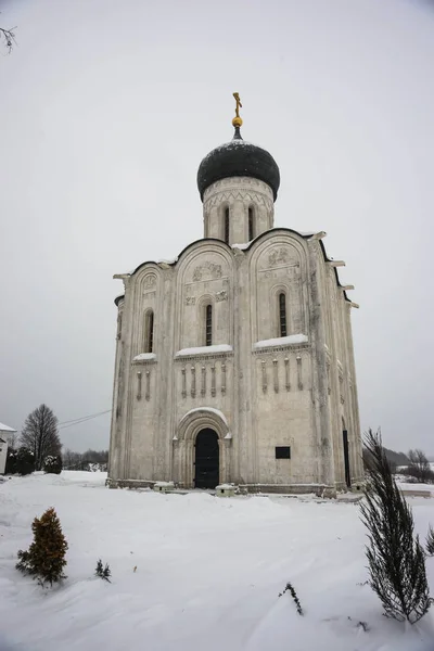 Kyrkan Förbön Nerl Flod Byn Bogolyubovo Vladimir Region Ryssland — Stockfoto