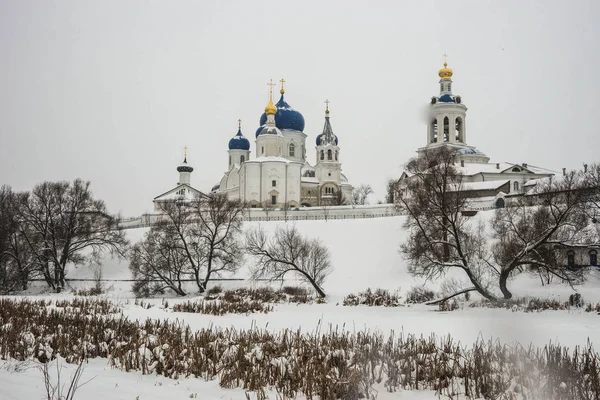 Bogolyubsky Manastırı Bogoroditsy Doğum - kadın Ortodoks Manastırı Bogolyubovo Köyü, Rusya'nın kış görüntüsü