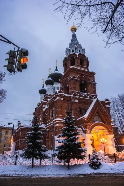 Image Arrivée Église Nom Très Gracieux Sauveur Nijni Novgorod Russie — Photo