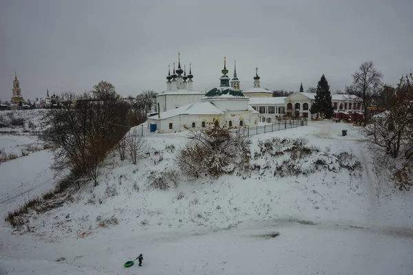 Paisaje Invernal Con Iglesia Suzdal Región Vladimir Rusia — Foto de Stock