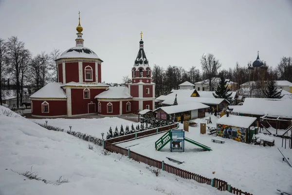 Paisaje Invernal Con Iglesia Suzdal Región Vladimir Rusia — Foto de Stock
