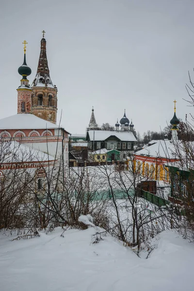 Paisaje Invernal Con Iglesia Suzdal Región Vladimir Rusia — Foto de Stock