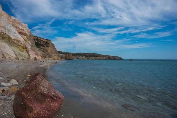 Prachtige Gekleurde Firiplaka Strand Bij Milos Eiland Griekenland — Stockfoto