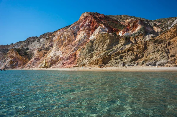 Imagen Piedras Colores Brillantes Playa Firiplaka Milos Grecia — Foto de Stock