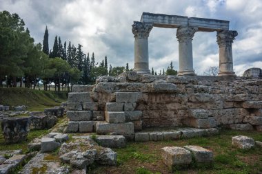 Yunan Yunanistan Peloponnese üzerinde antik Corinth harabelerde