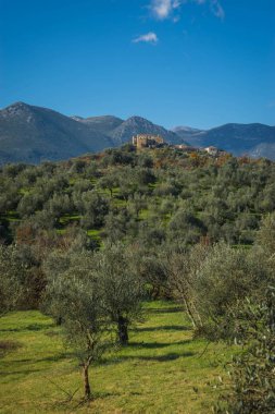 Dağ manzarası iç mani Peloponnese, Yunanistan