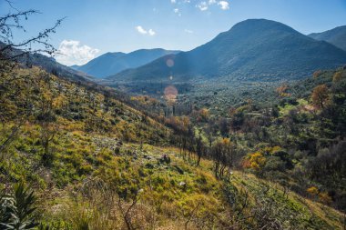 Dağ manzarası iç mani Peloponnese, Yunanistan