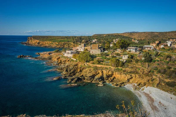 Verlaten stad van Luka Lisa in Inner Mani op de Peloponnesos in Griekenland — Stockfoto