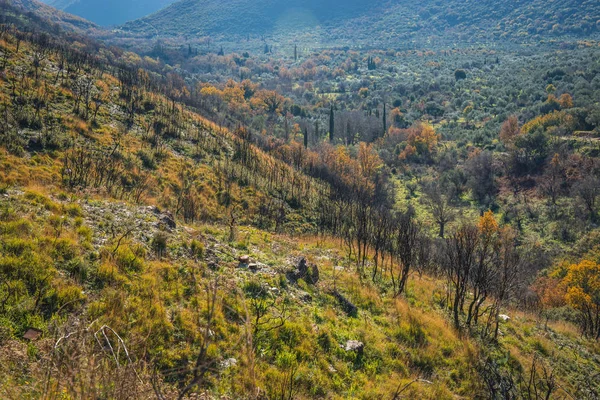 Paysage montagneux dans l'intérieur de Mani sur le Péloponnèse, Grèce — Photo