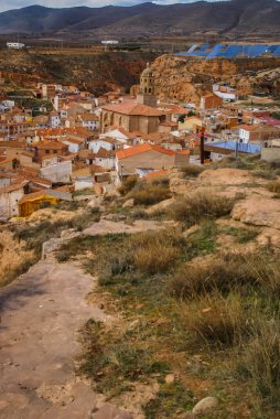 Burgos eyaletinde Arnedo 'nun harap kalesinin kalıntıları, castil