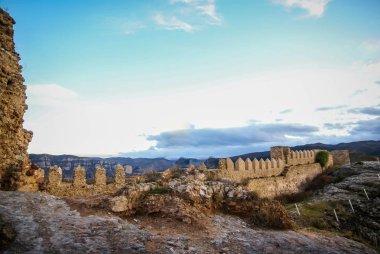Castilla y Leo içinde Burgos eyaletindeki Clavijo 'da harap kale