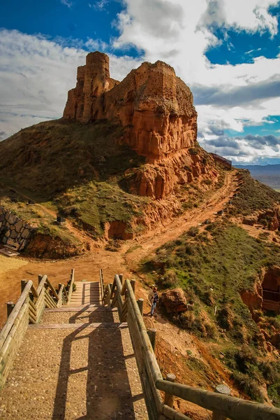 Burgos eyaletinde Arnedo 'nun harap kalesinin kalıntıları, castil