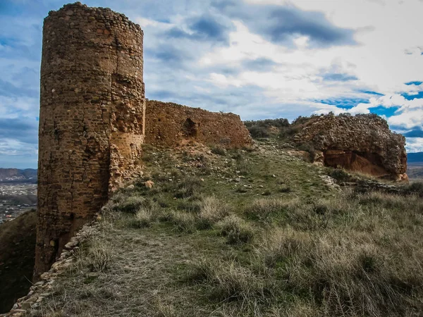 Remains of ruined castle of Arnedo in province of Burgos, Castil — Stock Photo, Image