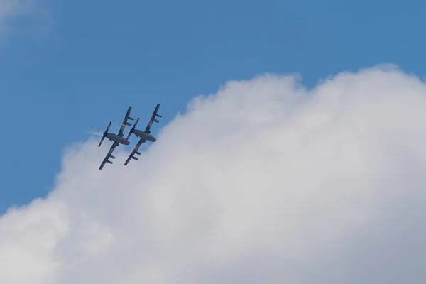 Řím Itálie 2020 Italský Lehký Útočný Letoun Akrobatického Skupinového Výcviku — Stock fotografie