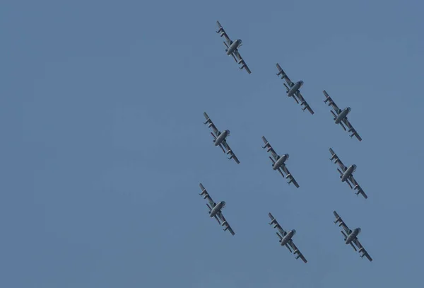 Roma Italia Junio 2020 Grupo Acrobático Entrenamiento Aviones Ataque Ligero —  Fotos de Stock