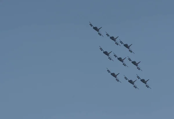 Roma Itália Junho 2020 Grupo Acrobático Treinamento Aeronaves Ataque Leve — Fotografia de Stock