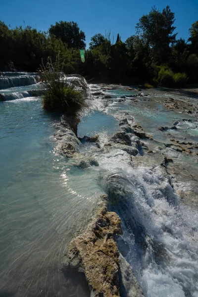 Terme Naturali Saturno Con Cascate Sorgenti Termali Toscana — Foto Stock