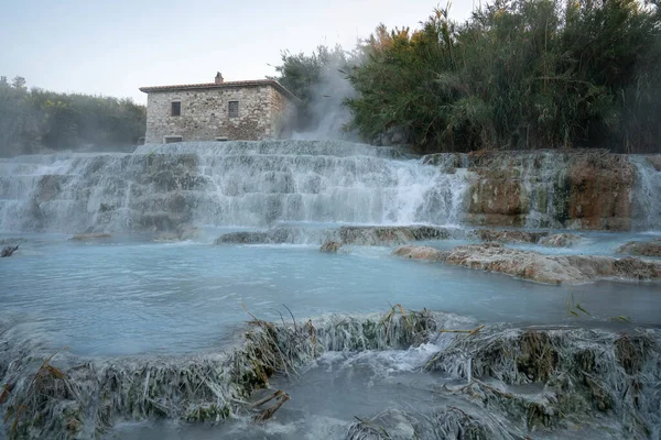 Terme Naturali Saturno Con Cascate Sorgenti Termali Toscana — Foto Stock