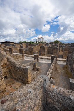 İtalya 'nın Campania kentindeki Vesuvius volkanı tarafından yok edilen antik Pompeii kentinin kalıntıları.