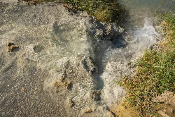 Água Spa Natural Com Fontes Termais Banhos Termais Saturnia Toscana — Fotografia de Stock