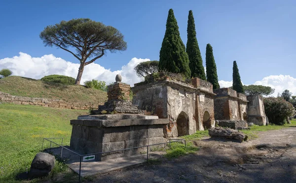 Zřícenina Starobylého Města Pompeje Zničena Sopkou Vesuv Kampánii Itálii — Stock fotografie