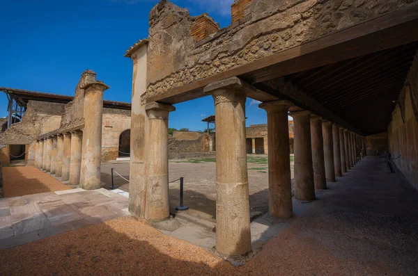 Zřícenina Starobylého Města Pompeje Zničena Sopkou Vesuv Kampánii Itálii — Stock fotografie