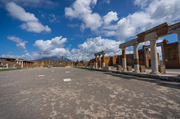 Ruïnes Van Oude Stad Pompeii Verwoest Door Vulkaan Vesuvius Campanië — Stockfoto