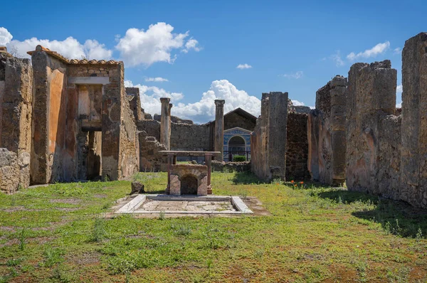 Ruínas Antiga Cidade Pompeia Destruídas Pelo Vulcão Vesúvio Campânia Itália — Fotografia de Stock