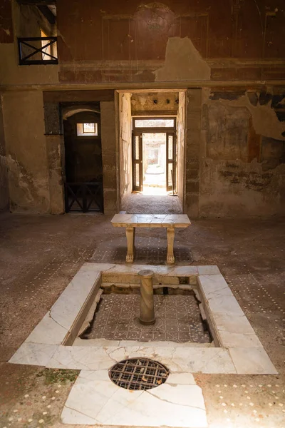 Image Antique Roman Ruins Herculaneum Remaining Eruption Vesuvius Campania Italy — Stock Photo, Image