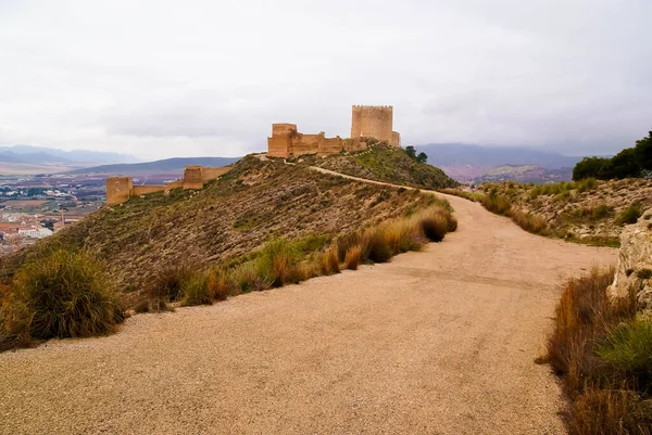 Bild Der Ruinen Eines Schlosses Und Der Berge Jumilla Spanien — Stockfoto