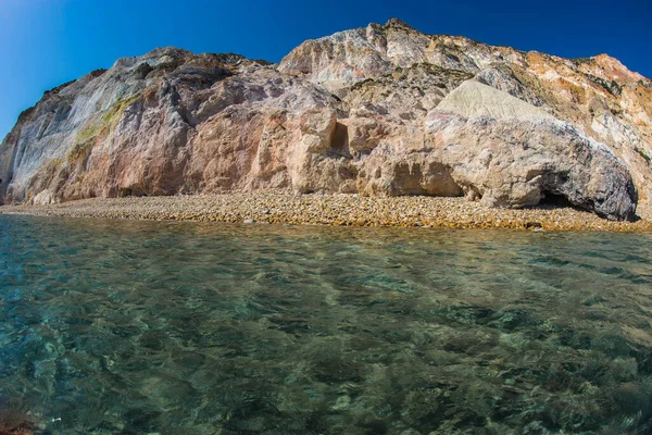 Firiplaka Strand Het Prachtige Natuurlijke Kleuren Milos Griekenland — Stockfoto