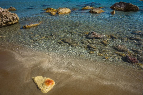 Firiplaka Strand Det Smukke Naturlige Farver Milos Grækenland - Stock-foto