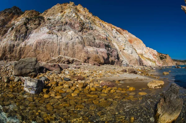Firiplaka Stranden Och Det Vackra Naturliga Färger Milos Grekland — Stockfoto