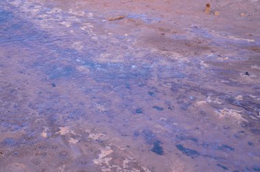 Manziana 'daki eski kraterin görüntüsü - karbondioksit sudan çıkıyor ve kabarcıklar oluşturuyor, Lazio, İtalya